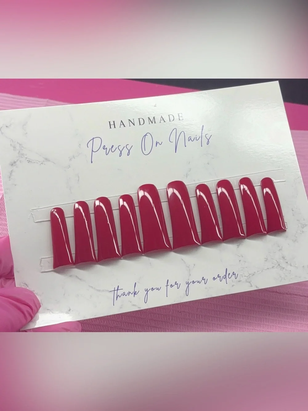 2XL duck press on nails solid color handmade custom builder gel
